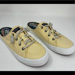 Sperry open heel sneaker, light yellow, sz 8
